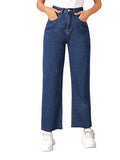 Women's High Rise Cotton Lycra Relaxed Fit Ankle Length Jeans