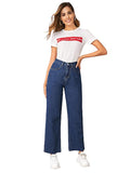 Womens Cotton Lycra Blend Straight Fit High Rise Jeans