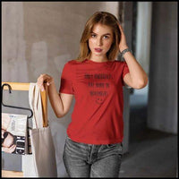 Women round neck tshirt red color with 03