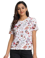 Printed Round neck Tshirt For Women's