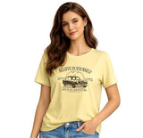 update Printed T-Shirt | Soft Cotton Blend Fabric | Round Neck Half Sleeve Casual Top, Travel & College16101
